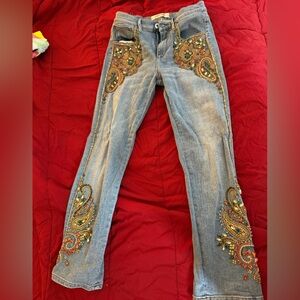 Roberto Cavalli Embellished Denim Jeans